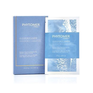 Phytomer Oligoforce Восстанавливающая, осветляющая тканевая маска против морщин и темных пятен, 4 х 23 г